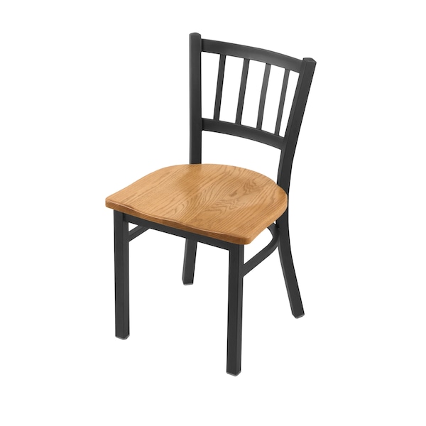 610 Contessa 18" Chair with Pewter Finish and Medium Oak Seat